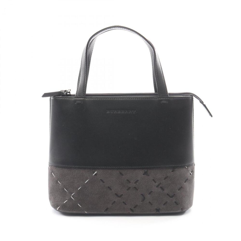 Burberry handbag, leather and suede, women's, black.
